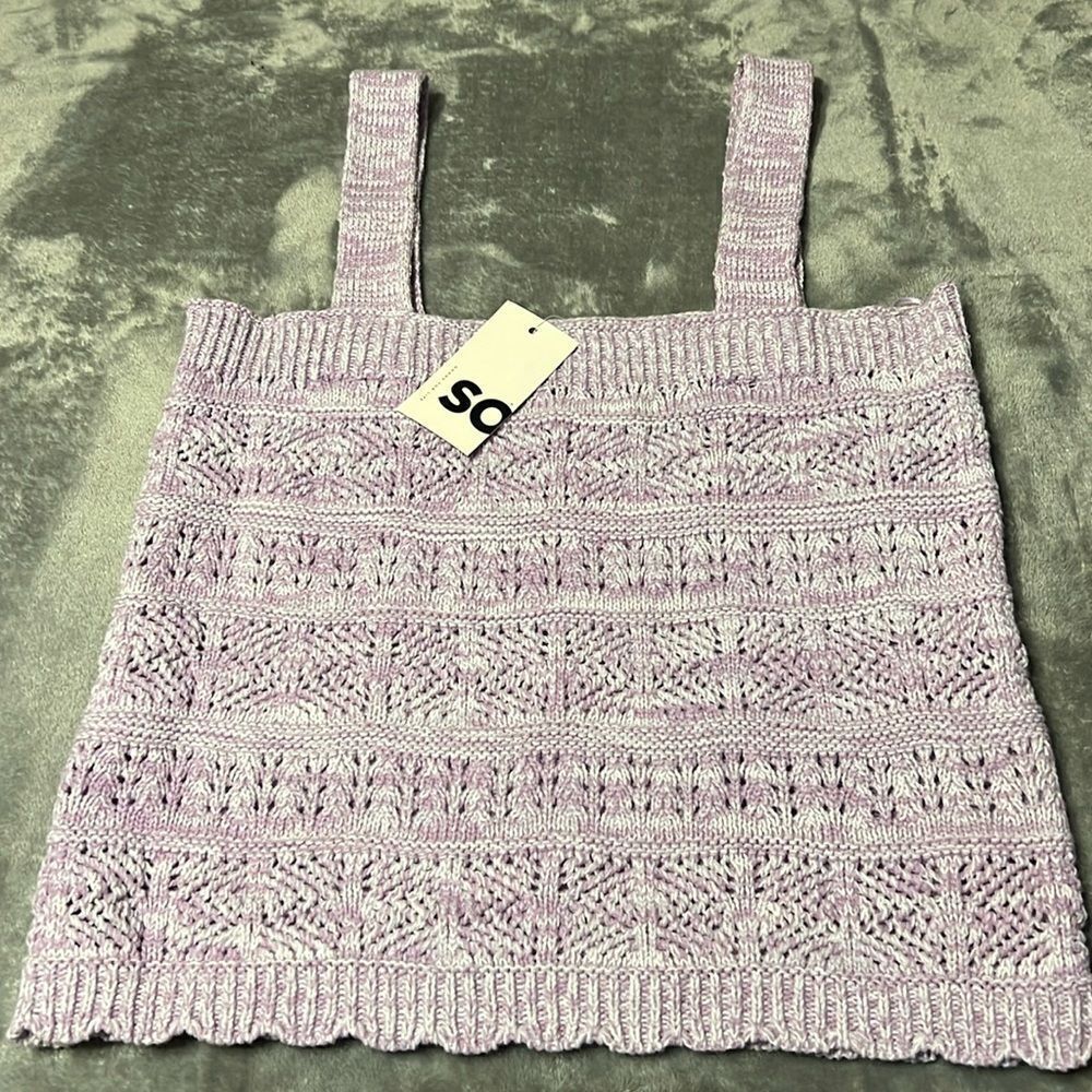 SO Purple Cropped Tank Sweater